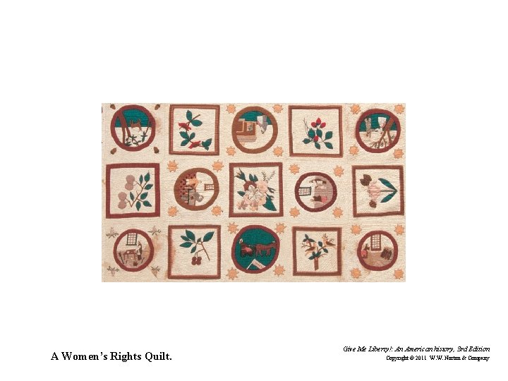 A Women’s Rights Quilt. Give Me Liberty!: An American history, 3 rd Edition Copyright