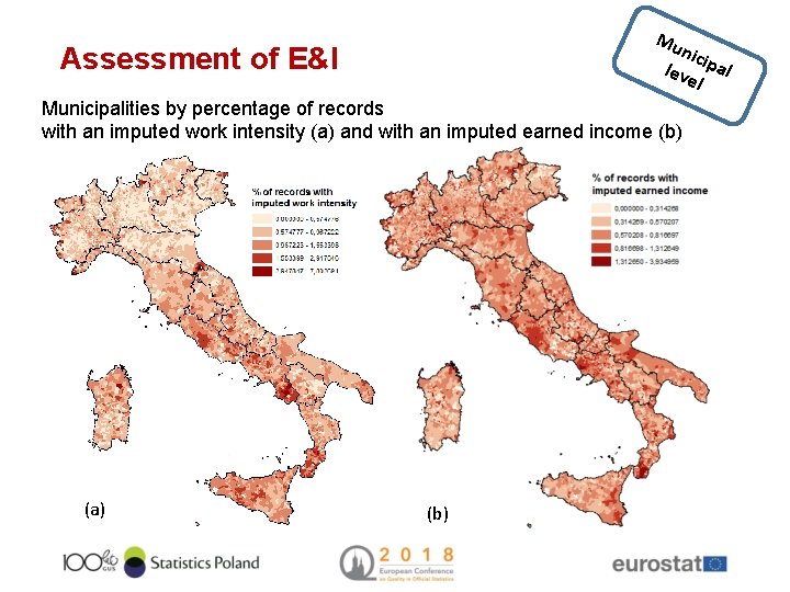 Mu nic lev ipal el Assessment of E&I Municipalities by percentage of records with