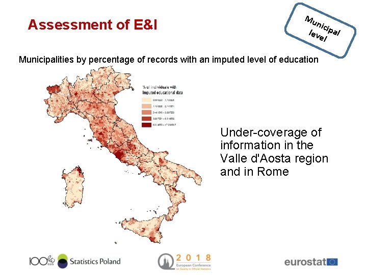 Assessment of E&I Mu nic lev ipal el Municipalities by percentage of records with