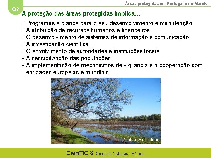 Áreas protegidas em Portugal e no Mundo O 2 A proteção das áreas protegidas