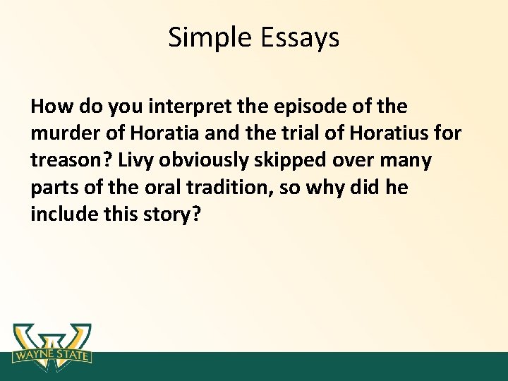 Simple Essays How do you interpret the episode of the murder of Horatia and Simple Essays How do you interpret the episode of the murder of Horatia and