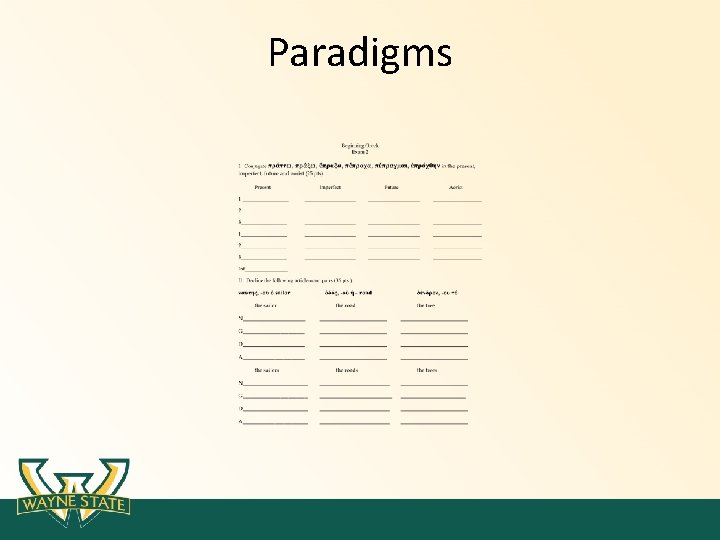 Paradigms Paradigms
