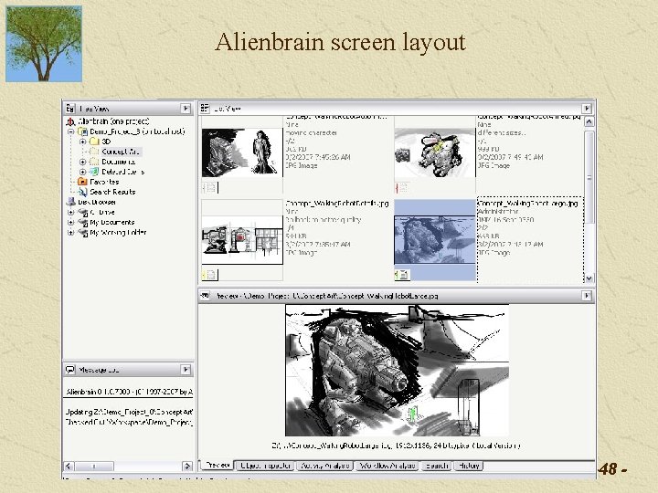 Alienbrain screen layout -48 - Alienbrain screen layout -48 -