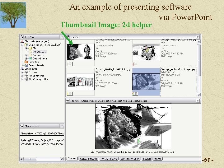 An example of presenting software via Power. Point Thumbnail Image: 2 d helper -51 An example of presenting software via Power. Point Thumbnail Image: 2 d helper -51