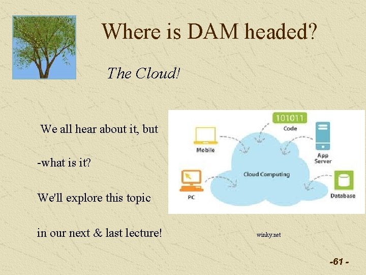 Where is DAM headed? The Cloud! We all hear about it, but -what is Where is DAM headed? The Cloud! We all hear about it, but -what is