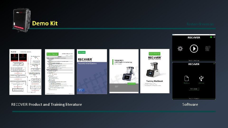 Demo Kit RECOVER Product and Training literature foster+freeman Software 