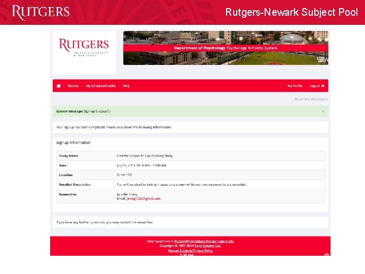 Rutgers-Newark Subject Pool 