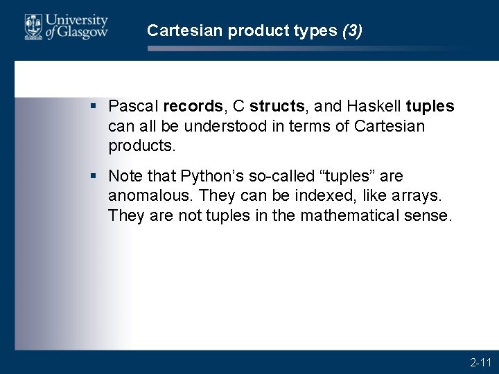Cartesian product types (3) § Pascal records, C structs, and Haskell tuples can all