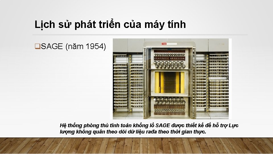 Lịch sử phát triển của máy tính q. SAGE (năm 1954) Hệ thống phòng