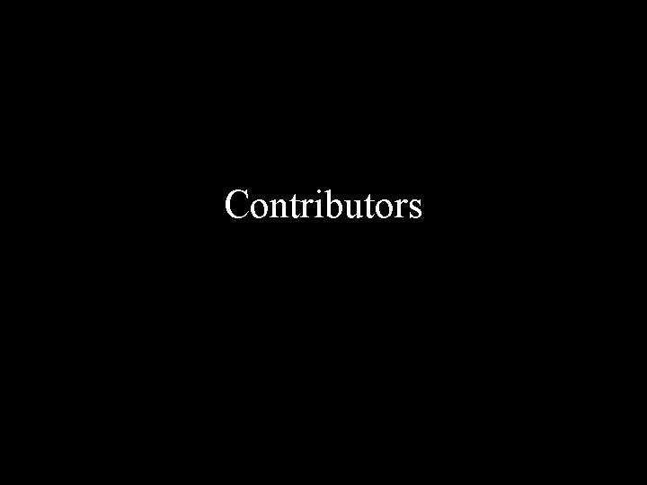 Contributors 