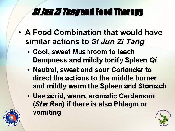 Si Jun Zi Tang and Food Therapy • A Food Combination that would have