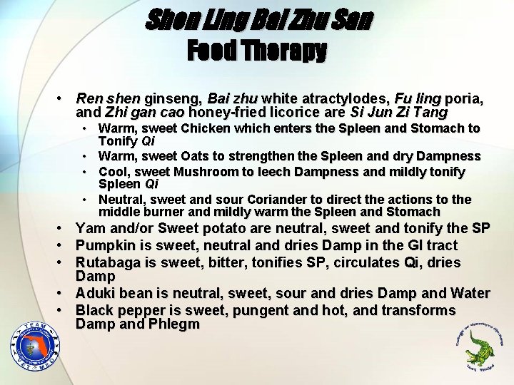Shen Ling Bai Zhu San Food Therapy • Ren shen ginseng, Bai zhu white