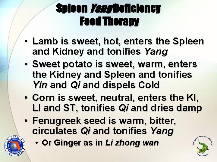 Spleen Yang Deficiency Food Therapy • Lamb is sweet, hot, enters the Spleen and