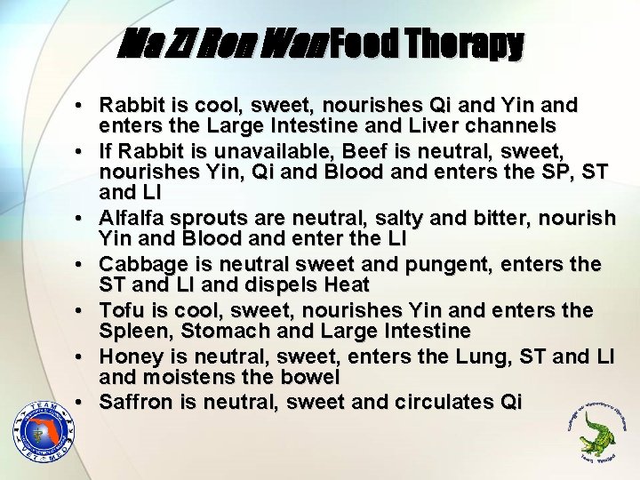 Ma Zi Ren Wan Food Therapy • Rabbit is cool, sweet, nourishes Qi and