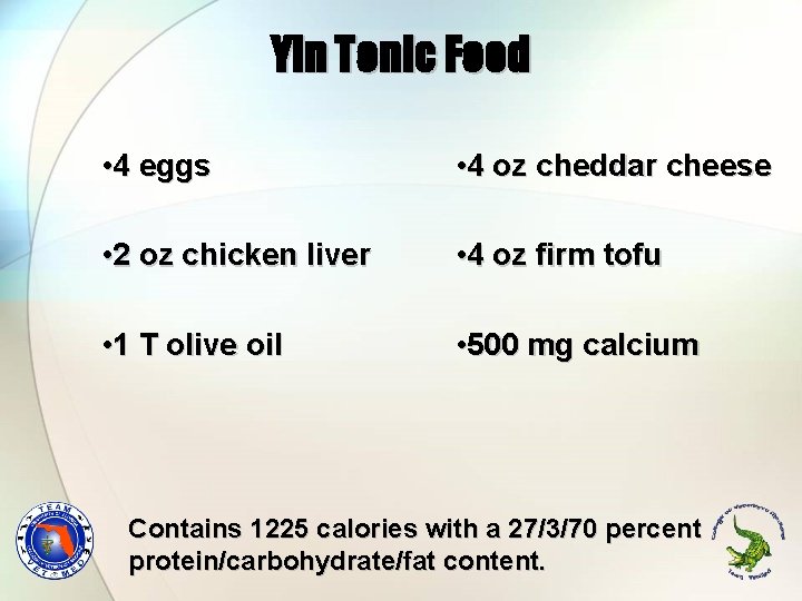 Yin Tonic Food • 4 eggs • 4 oz cheddar cheese • 2 oz