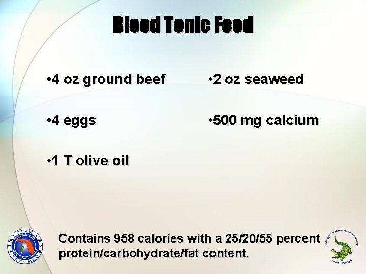 Blood Tonic Food • 4 oz ground beef • 2 oz seaweed • 4