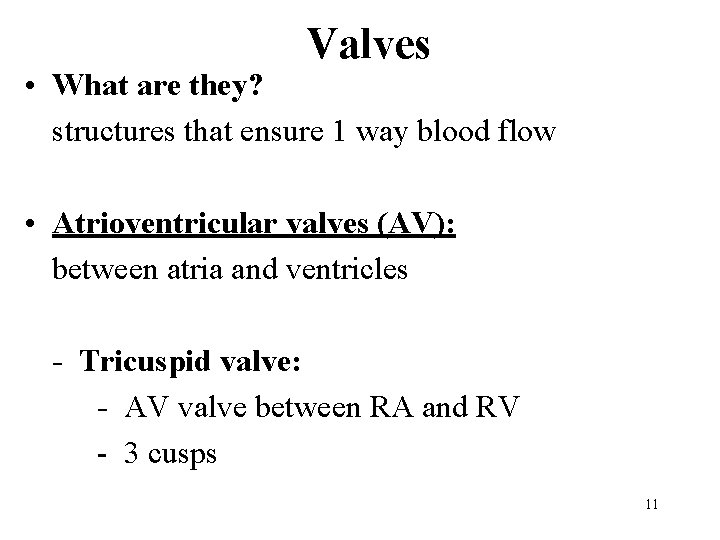 Valves • What are they? structures that ensure 1 way blood flow • Atrioventricular