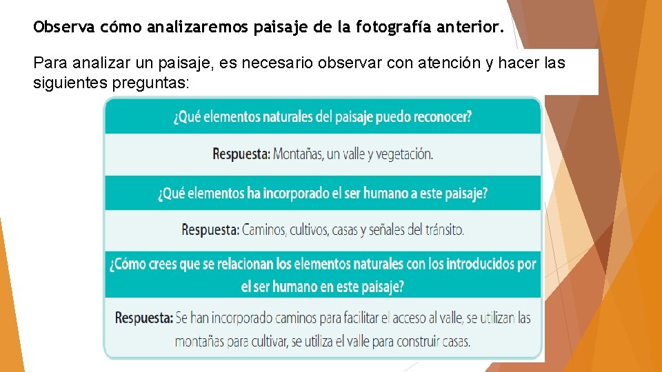 Observa cómo analizaremos paisaje de la fotografía anterior. Para analizar un paisaje, es necesario