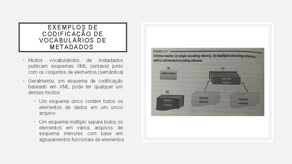 EXEM PLOS DE CO DIF ICAÇÃO DE VO CABULÁRIOS DE M ETADADOS • Muitos