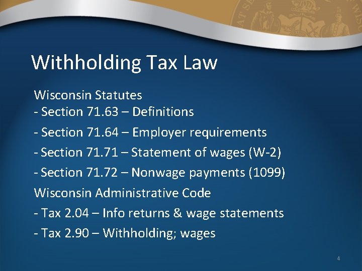 Withholding Tax Law Wisconsin Statutes - Section 71. 63 – Definitions - Section 71.