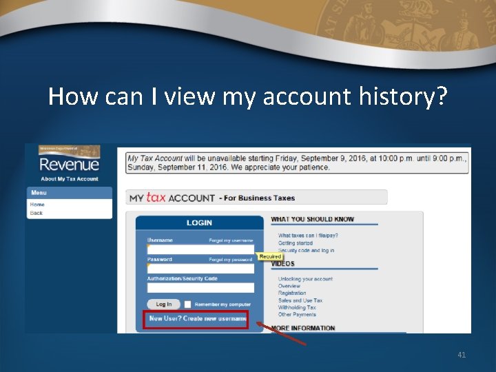 How can I view my account history? 41 
