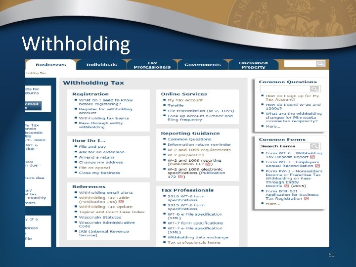 Withholding 61 Withholding 61