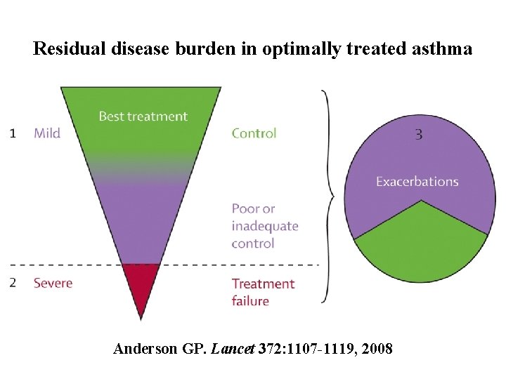 Residual disease burden in optimally treated asthma Anderson GP. Lancet 372: 1107 -1119, 2008