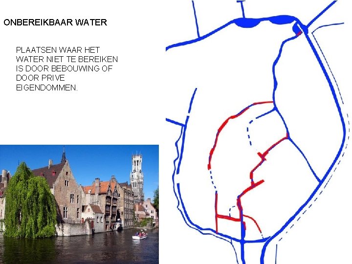 ONBEREIKBAAR WATER PLAATSEN WAAR HET WATER NIET TE BEREIKEN IS DOOR BEBOUWING OF DOOR