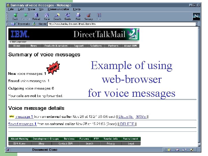 Example of using web-browser for voice messages 31 T. Sharon-A. Frank 