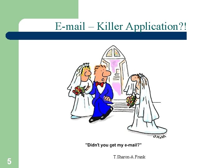 E-mail – Killer Application? ! 5 T. Sharon-A. Frank 