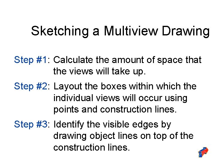 Sketching a Multiview Drawing Step #1: Calculate the amount of space that the views