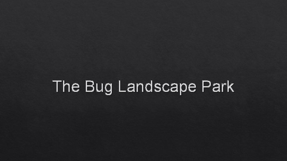 The Bug Landscape Park 