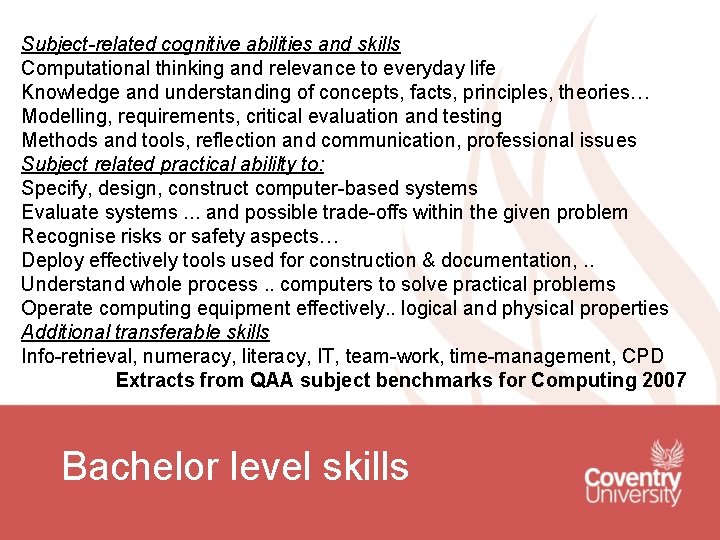 Subject-related cognitive abilities and skills Computational thinking and relevance to everyday life Knowledge and Subject-related cognitive abilities and skills Computational thinking and relevance to everyday life Knowledge and
