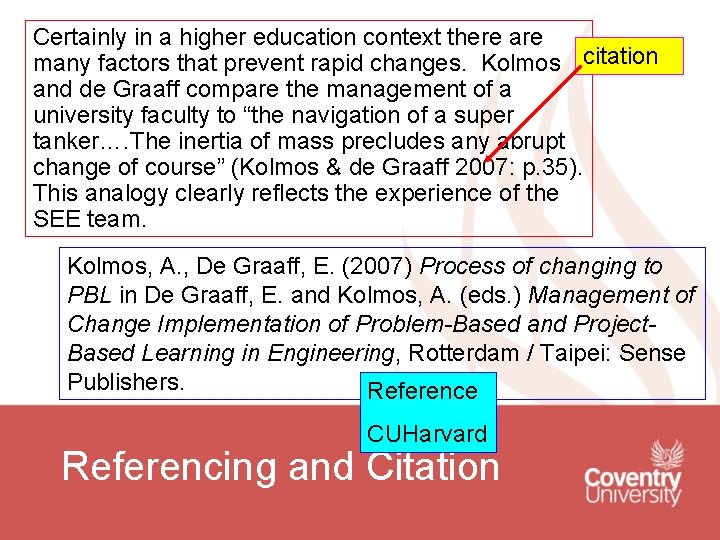 Certainly in a higher education context there are many factors that prevent rapid changes. Certainly in a higher education context there are many factors that prevent rapid changes.