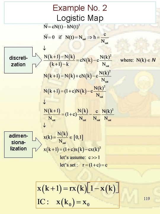 Example No. 2 Logistic Map discretization adimensionalization 119 Example No. 2 Logistic Map discretization adimensionalization 119