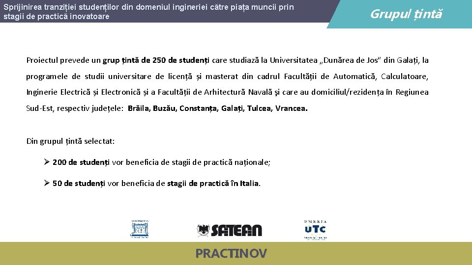 Sprijinirea tranziției studenților din domeniul ingineriei către piața muncii prin stagii de practică inovatoare