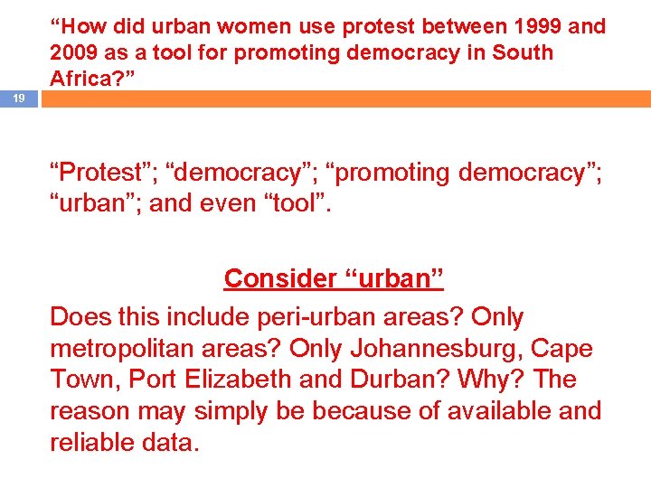 “How did urban women use protest between 1999 and 2009 as a tool for