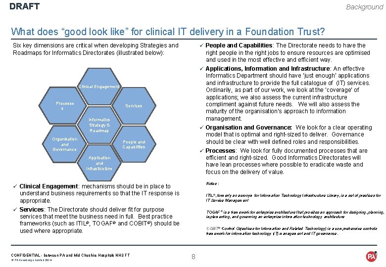 DRAFT Background What does “good look like” for clinical IT delivery in a Foundation