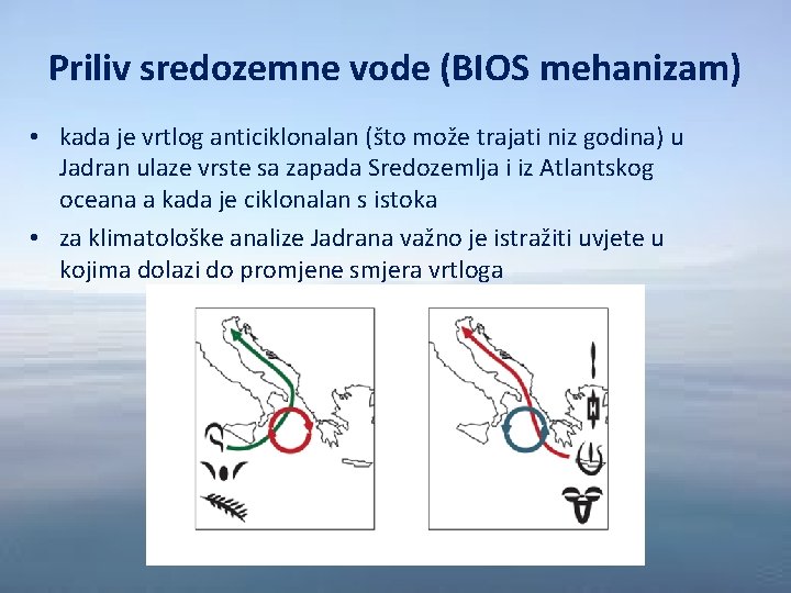 Priliv sredozemne vode (BIOS mehanizam) • kada je vrtlog anticiklonalan (što može trajati niz