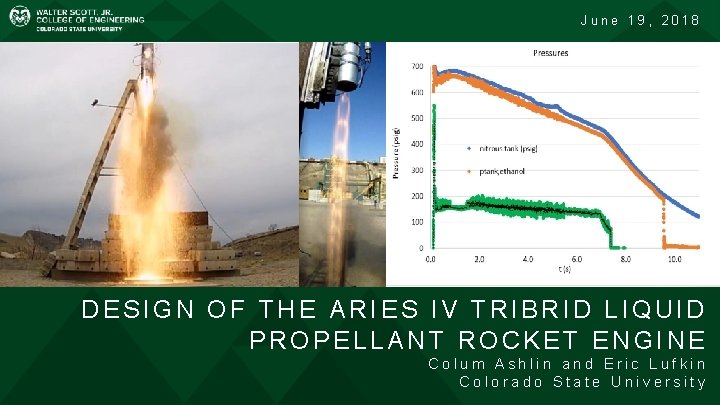 June 19, 2018 DESIGN OF THE ARIES IV TRIBRID LIQUID PROPELLANT ROCKET ENGINE Colum