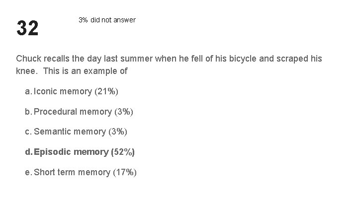 32 3% did not answer Chuck recalls the day last summer when he fell 32 3% did not answer Chuck recalls the day last summer when he fell