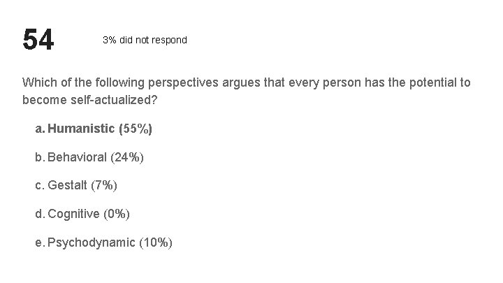 54 3% did not respond Which of the following perspectives argues that every person 54 3% did not respond Which of the following perspectives argues that every person