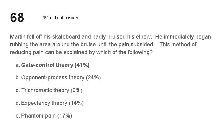 68 3% did not answer Martin fell off his skateboard and badly bruised his 68 3% did not answer Martin fell off his skateboard and badly bruised his