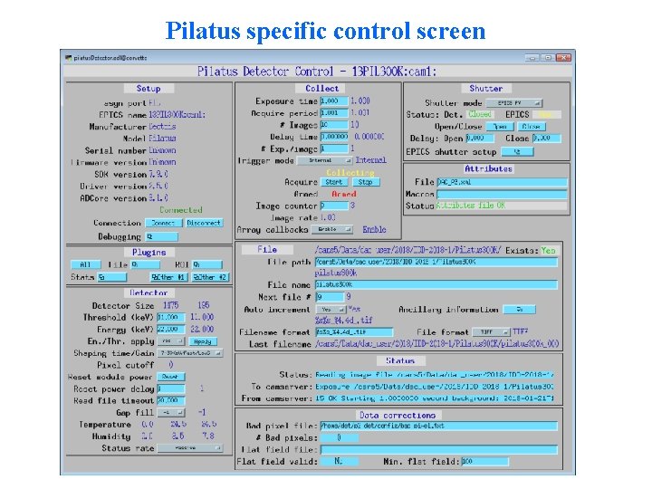 Pilatus specific control screen 