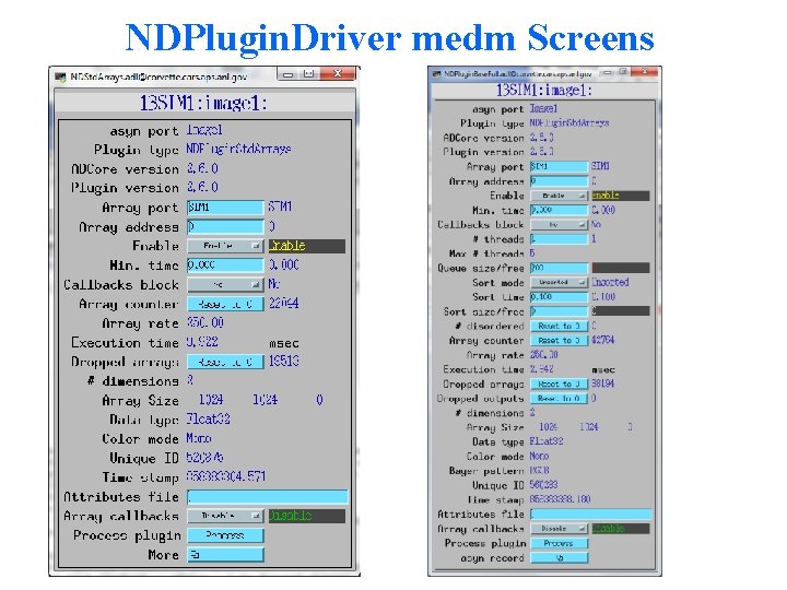 NDPlugin. Driver medm Screens 