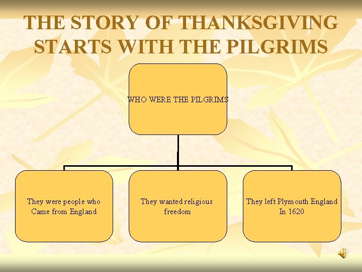 THE STORY OF THANKSGIVING STARTS WITH THE PILGRIMS WHO WERE THE PILGRIMS They were