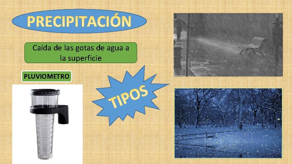 Caída de las gotas de agua a la superficie PLUVIOMETRO 