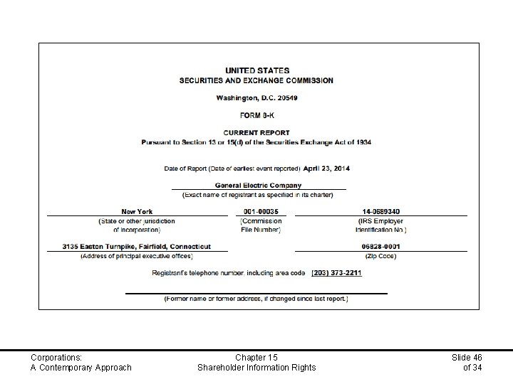 Corporations: A Contemporary Approach Chapter 15 Shareholder Information Rights Slide 46 of 34 