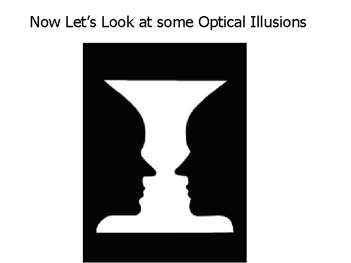 Now Let’s Look at some Optical Illusions 