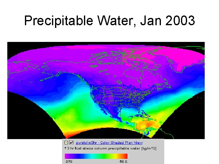 Precipitable Water, Jan 2003 
